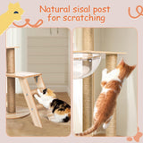 CASSAIO Cat Tree for Indoor Cats Modern Cat Tree Wood Cat Tower with Large Space Capsule Cat Condo with Sisal Scratching Post and Funny Toy Cat Furniture Activity Center 55.5 inch CASSAIO