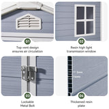Aoxun 6X8 FT Resin Outdoor Storage Shed with Floor, Plastic Garden Shed with Lockable Door and Window, Tools House to Store Patio Furniture, Bike Accessories, Garbage Can and Lawn Mower - Grey Aoxun