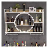 Wine Rack Wall Mounted 3 Tier Metal, Floating Shelves With LED Light, Hanging Floating Bar Liquor Bottles, Liquor Bar Display Shelf, For Home Kitchen(White,100x80x15c) Qxgylz