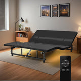 Donext Adjustable Bed Base Fabric Covered, King Bed Frame, Independent Head and Foot Incline, Zero Gravity Quiet Motor, Wireless Remote Control, 4 Ports USB, Under-Bed Nightlights, Electric Bed Base Donext