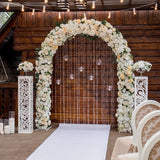 Garden Arch Trellis for Climbing Plants Outdoor Metal Trellis Wedding Arch Frame Assemble Freely 2 Sizes for Roses Vines Bridal Party Decoration, Black AngyangguoJi