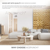 Acepunch 6 Finland Wooden 3D Wall Art Panel Home Decorative Sound Absorbing Dampening Tile Soundproofing Acoustic Music Insulator Noise reduction Studio Room Geometric Style 12x12in AP1234 Acepunch