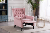 Artechworks Velvet Tufted Push Back Arm Accent Chair Recliner Single Reclining for Adjustable Club Chair Home Padded Seating Living Room Lounge Modern Sofa,Pink Artechworks