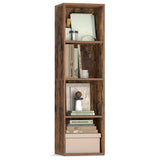 VASAGLE Custos Collection - Bookshelf, 4-Tier Bookcase, Book Shelf, Open Storage Shelf, 9.4 x 11.8 x 41.7 Inches, for Living Room, Home Office, Dining Room, Rustic Brown ULBC434K01 VASAGLE