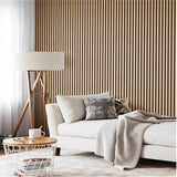 Wood Panels for Wall - Oak Acoustic Wall Panels - 4PK Wall Wood Panels - 94.49” x 12 - Soundproof Wall Panels for Decor - Acoustic Slat Wood Wall Panels for Interior Decoration of Walls (Oak) (Oak) ZETY HOME