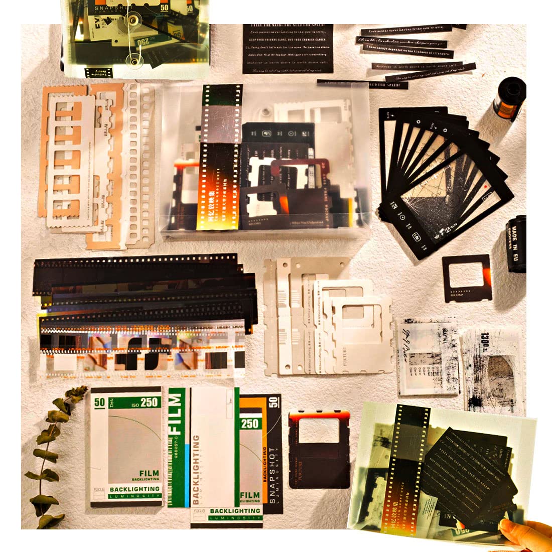 Vilikya 94pcs Movie Film Stickers for Scrapbook Kit, Film Strip Photo Frame for Scrapbooking Supplies, Quote Stickers for Journaling Decorative Bullet Journal Planner DIY Craft Vilikya