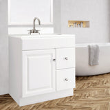 Design House Wyndham 30 Inch Bathroom Vanity, Ready to Assemble, Solid Wood, White, 597203 Design House