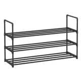 SONGMICS Shoe Rack, 3 Tier Shoe Organizer, Metal Shoe Storage Shelf for 15 Pairs of Shoes, Easy to Assemble, Entryway, Black ULSA303B02 SONGMICS