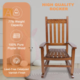 Hngilkoo Wooden Rocking Chair for Toddlers and Children Comfy Recliner Rocker for Baby Girls Outdoor Lounge Chair for Kids Age 6-10 Indoor Brown Hngilkoo