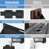 Steinwhale 1Pack Flip Gate Latch Lock with Padlock Hole, 3.5mm Aluminum Alloy Door Latch for Outdoor Wooden Fence, Swing Open Gate, Double Gate, Barn Door, Shed, Vinyl Fence, Yard, Black Steinwhale