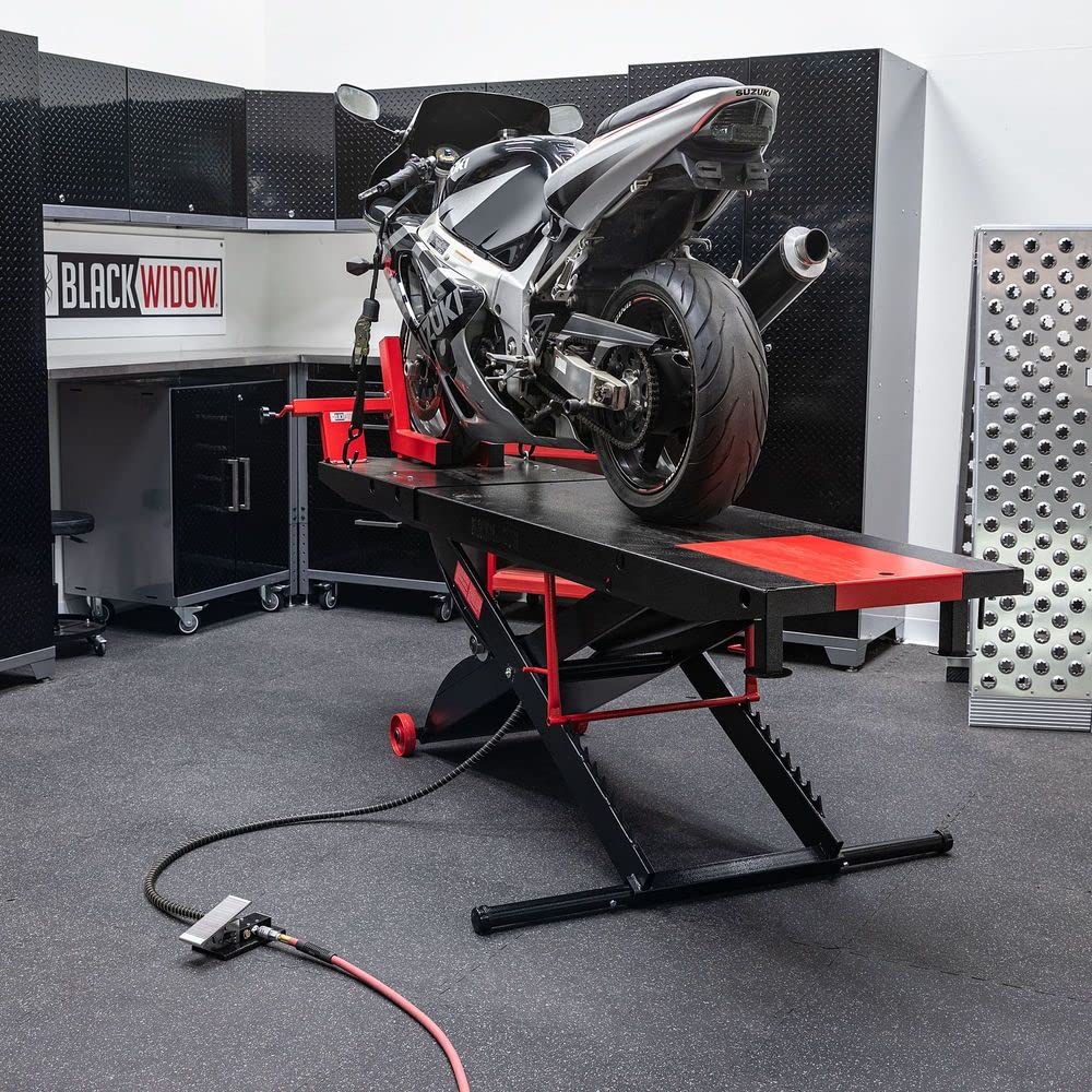 Black Widow BW-PROLIFT-HD Pneumatic ProLift Motorcycle Scissor Lift Table Black Widow