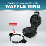 Elite Gourmet EWM380M Nonstick Fluffy Stuffed Waffle Maker, 1.5-Inch Jumbo Thick Waffles, Hash Browns, Keto, Snacks, Sandwich, Eggs, Easy to Clean, Mint Elite Gourmet
