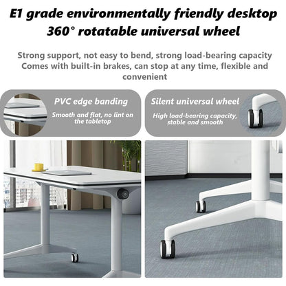 Conference Table Folding Conference Table, Conference Rooms Training Rooms Flip Top Mobile Training Table, Mobile Training Seminar Table with Caster Wheels, Suitable Suitable for Offices, Cla - WoodArtSupply