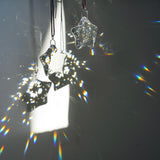 H&D HYALINE & DORA Set of 6 Crystal Glass Christmas Ornaments Clear Faceted Glass Christmas Star Crystal Hanging Ornaments for Xmas Tree Winter New Year Party Supplies H&D HYALINE & DORA