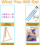 MIRCVSH Paint by Numbers Kit for Adults Framed,Hummingbird Paint by Number for Adults Beginner,Adults' Paint-by-Number Kits on Canvas with Wooden Easel for Home Wall Decor 12X16 Inch MIRCVSH