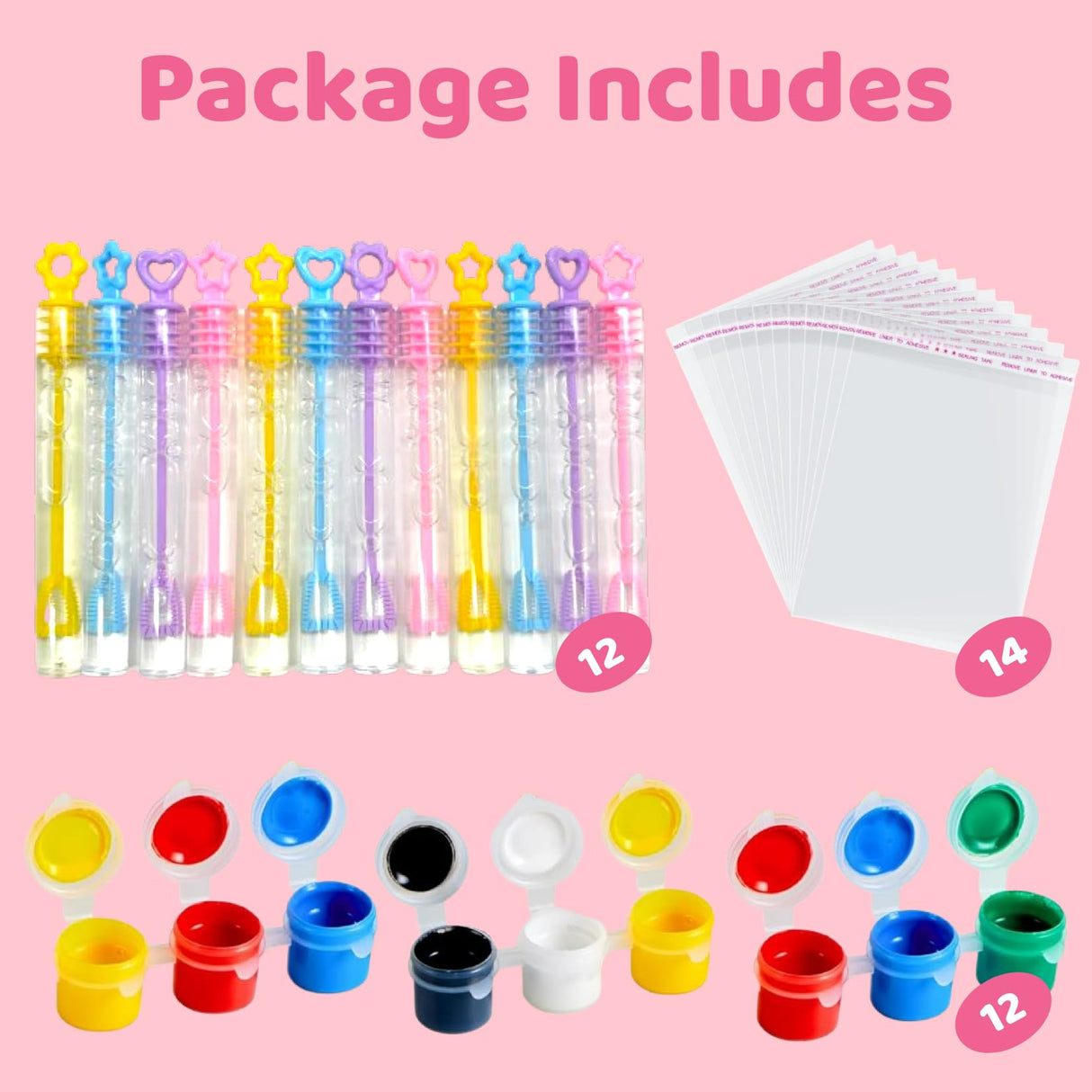 VENUSFIT Princess Party Favors - 12 PCS Princess Birthday Party Supplies - Princess Bubbles & Paint Crafts - Princess Birthday Decorations Goodie Bags Gifts Prizes for Kids Girls Toddler VENUSFIT