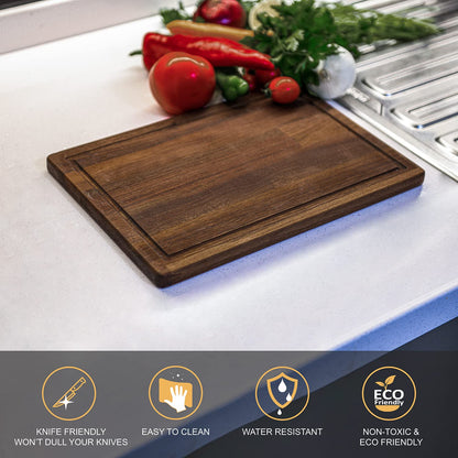 Kenzal Walnut Wood Cutting Boards for Kitchen, Heavy Duty for chopping with Juice Groove, for Meat(Butcher Block), Cheese and Vegetables 13 x 10 Inches