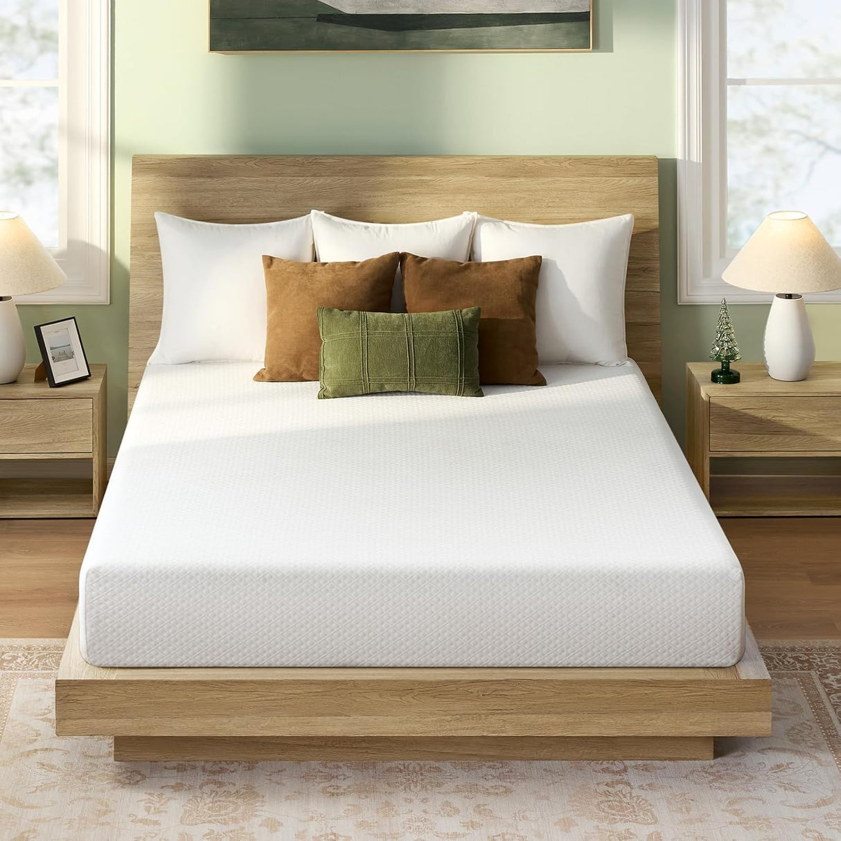 Rolanstar King Size Mattress, 8 Inch Gel Memory Foam Mattress in a Box, Fiberglass Free, Breathable for Cooler Sleep Supportive & Pressure Relief, CertiPUR-US Certified, White Rolanstar