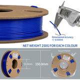 PLA 3D Printer Filament Bundle, TINMORRY PLA Filament 1.75mm, 250g x 5 Spools, Black+White+Blue+Red+Green, Net Weight 1.25kg TINMORRY