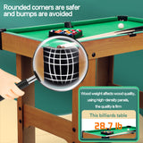 BBnote 48" Green Mini Pool Table, Billiard Tables includes 21 Billiards Equipment Accessories, Game Table for Kids and Adults BBnote