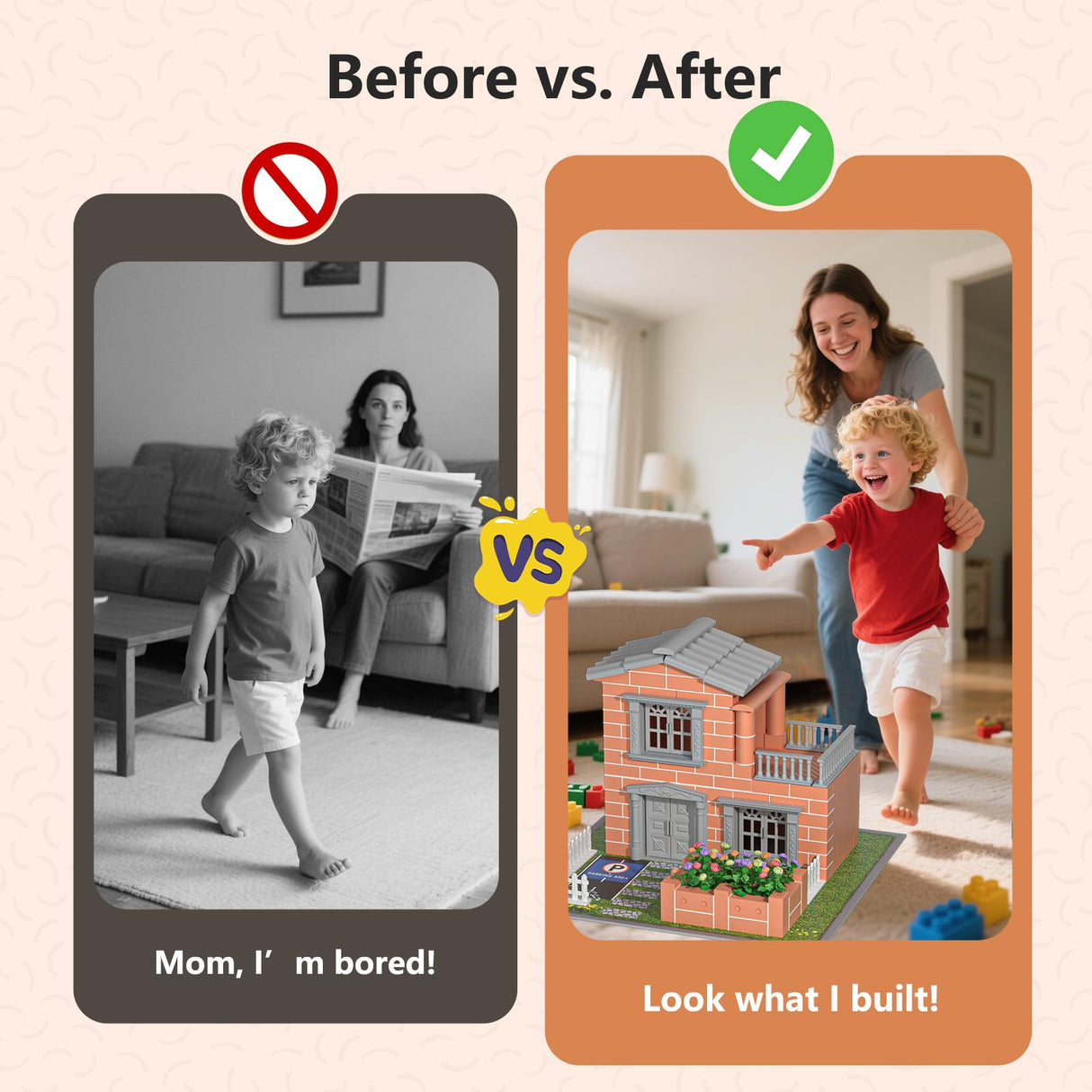 Mini House Building Kit for Kids Age 8+ - Block Building Toys with Real Mini Bricks, STEM Creative Gifts for Boys Girls- DIY Tiny House Construction Set Greek Science