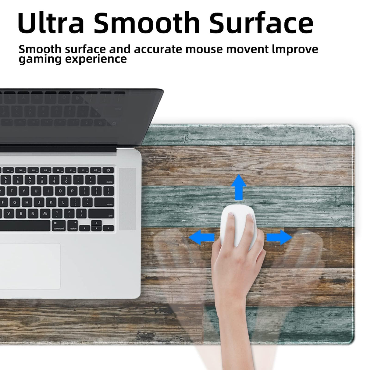 Galdas Gaming Mouse Pad Vintage Wood Grain Pattern XXL XL Large Mouse Pad Mat Long Extended Mousepad Desk Pad Non-Slip Rubber Mice Pads Stitched Edges Thin Pad (31.5x11.8x0.12Inch) Galdas