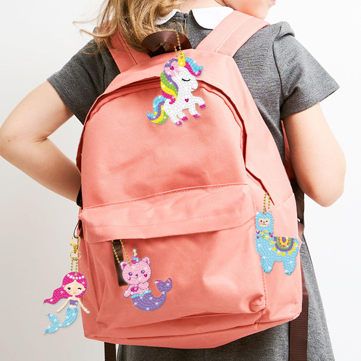 BANBBUR Arts and Crafts for Kids Ages 8-12,5PCS Double Sided Diamond Art Keychains,5D Gem Art for Kids Ages 4-8 Girls Birthday Gifts, BAKY5 BANBBUR