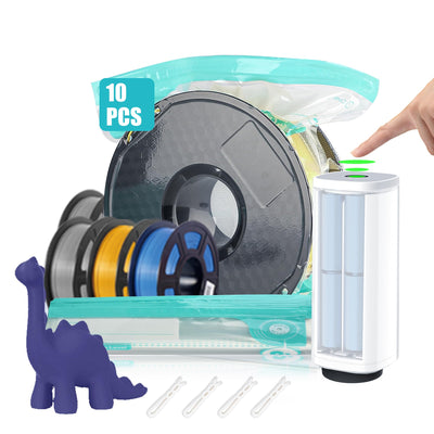 15 PCS Electric Vacuum Sealer Kit, 3D Printer Filament Storage Bags Vacuum, Filament Bags Storage Spool Sealing for Keeping Filament Dry, 10pcs Vacuum Bags & 4 Seal Clips(11.8X 13.39 Inch)