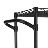 Finnhomy 3 Tier Heavy Duty Commercial Grade Utility Cart, Wire Rolling Cart with Handle Bar, Steel Service Cart with Wheels, Kitchen Carts on Wheels, Metal Cart Shelf Size 18" D x 36" W, NSF, Black Finnhomy