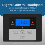 Elite Gourmet MST-900D 8.5Qt Digital Programmable XL Jumbo Slow Cooker, Adjustable Temp, Entrees, Sauces, Stews & Dips, Dishwasher Safe Glass Lid & Crock, Stainless Steel Elite Gourmet