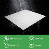 STICKGOO Smooth Drop Ceiling Tiles 2ft x 2ft, PVC Ceiling Tile 24 x 24in - Waterproof, Fire-Rated to Prevent Breakage - Package of 12 Tiles Cover 48 Sq. Ft, White STICKGOO