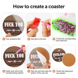 8 PCS Funny Diamond Art Coasters Kits with Holder - DIY Farmhouse Rustic Coasters for Beginners, Adults, Kids clothmile