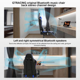 GTRACING Gaming Chair with Speakers Bluetooth Music Video Game Chair Audio Ergonomic Design Heavy Duty Office Computer Desk Chair（Blue） GTRACING