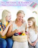 Coopay Inline Crochet Hooks, 8 Sizes Crochet Hook Set 2.5mm(C)-6mm(J), See-Through Plastic Handle, Ergonomic & Pretty, Ideal for Crocheting Blankets, Dolls, Shawls, Hats, Scarves Coopay