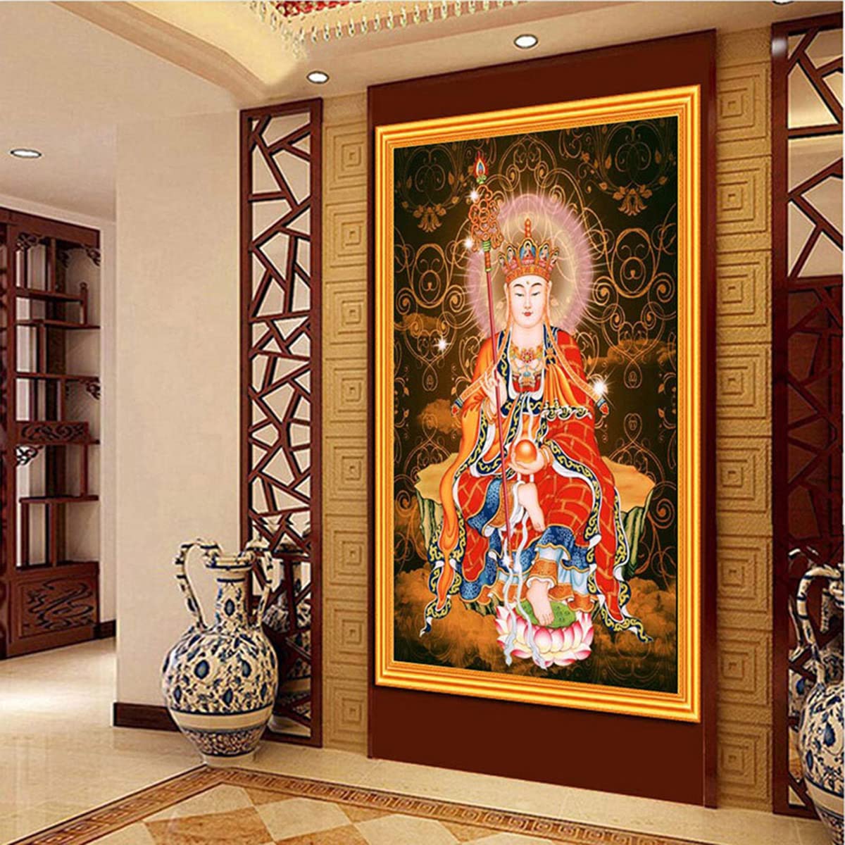 Instarry 5D Diamond Painting Kits for Adults Large Size King of Tibet Figure of Buddha Cross Stitch Embroidery Home Decor Art Set 23.6x31.5 inch Instarry