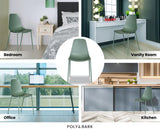 POLY & BARK Isla Modern Kitchen Chairs Set of 4 - Plastic Dining Chair with Metal Legs - Quick Assembly Simple Cafe Chairs Plastic for Indoor or Outdoor - Pistachio Green POLY & BARK