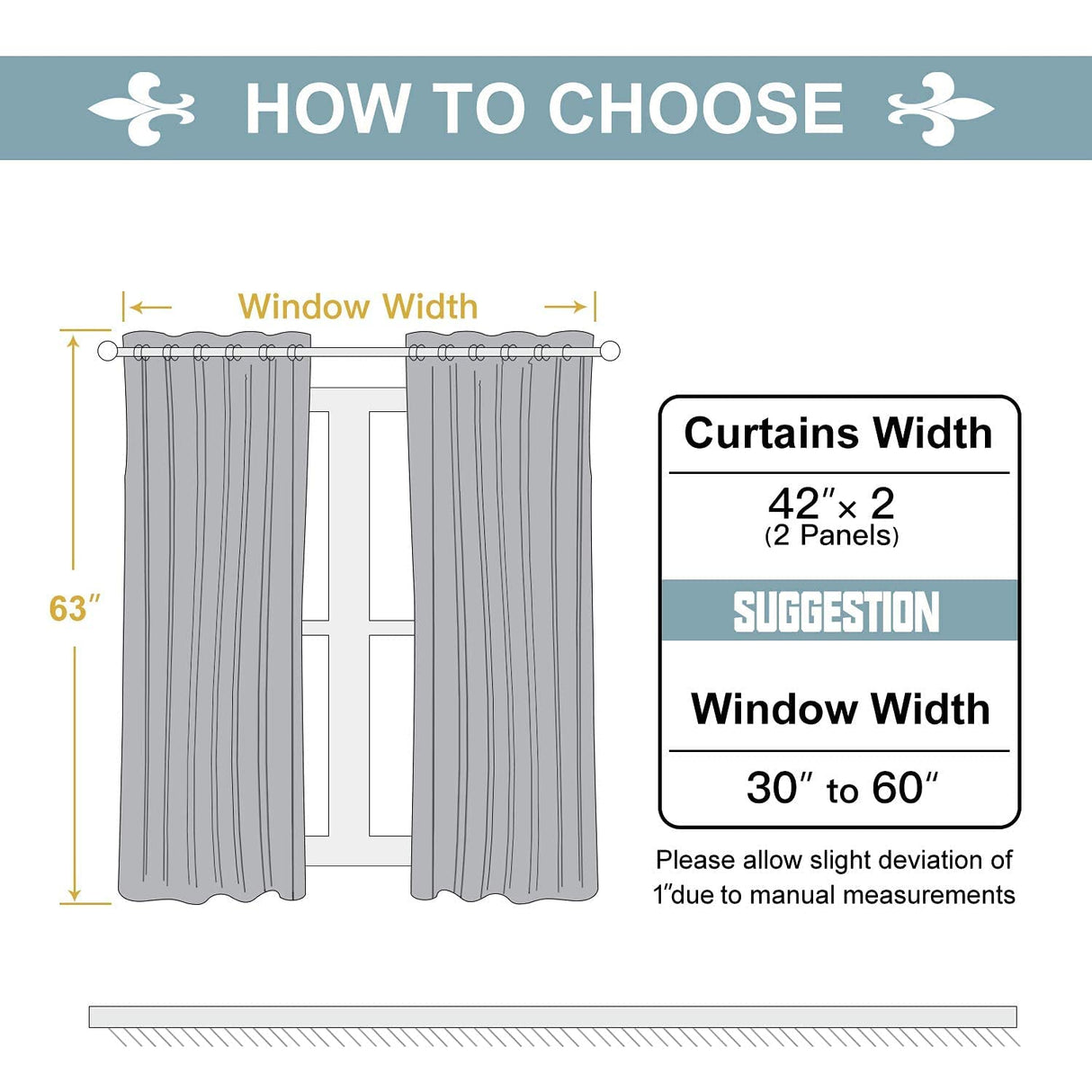 ChrisDowa Grommet Blackout Curtains for Bedroom and Living Room - 2 Panels Set Thermal Insulated Room Darkening Curtains (Dark Grey, 42 x 63 Inch) ChrisDowa