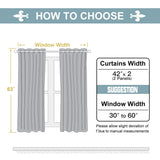 ChrisDowa Grommet Blackout Curtains for Bedroom and Living Room - 2 Panels Set Thermal Insulated Room Darkening Curtains (Dark Grey, 42 x 63 Inch) ChrisDowa