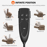 CDCASA Dual Motor Lay Flat Lift Chairs Recliners for Elderly w/Massage and Heat, Breathable Leather Infinite Position Large Sleeping Electric Power Lift Chair Recliner for Seniors, Matte Brown CDCASA