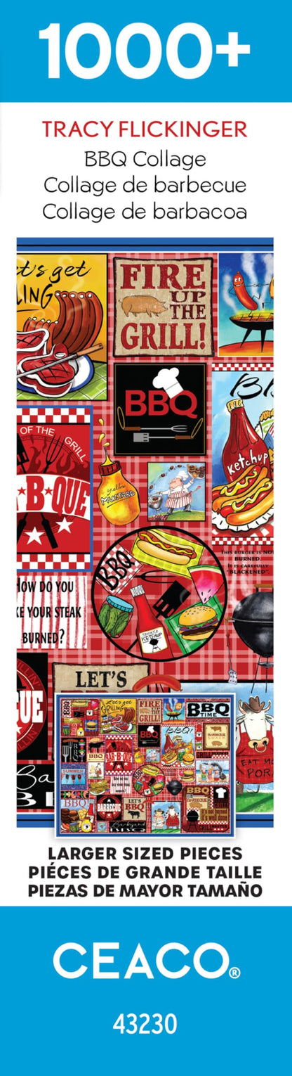 Ceaco - Tracy Flickinger - BBQ Collage - 1000 Larger Sized Piece Jigsaw Puzzle