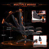 AA Products Gaming Chair Ergonomic High Back Computer Racing Chair Adjustable Office Chair with Footrest, Lumbar Support Swivel Chair - BlackOrange AA Products Inc.