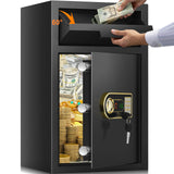 3.6 cu ft Large Fireproof Drop Safe Box for Business, Anti-Theft Money Drop Slot Safes with Digital Keypad and Spare Keys, Heavy-duty Cash Depository Lock Safe for Home Office Retail Store Business Tiskgg