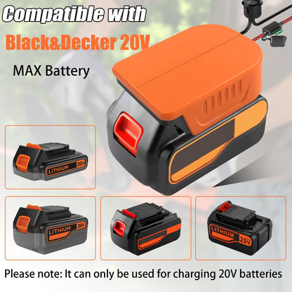 2 Pack Power Wheel Adapter for Black+Decker 20V MAX Lithium Battery with Fuse&Switch，Secure Battery Adapter with 14 Gauge Wire,Good Power Convertor for DIY Ride On Truck,Robotics,RC Toys - WoodArtSupply