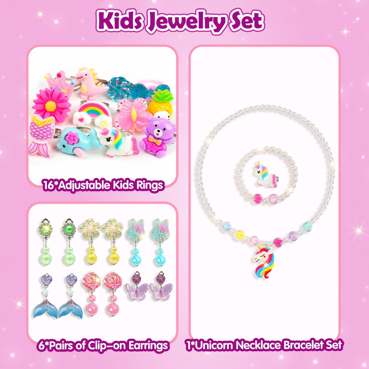 ZMLM DIY Unicorn Jewelry Box with Kids Jewelry Set,Headband Making Kit,Hair Accessories Set, Arts and Crafts for Kids, Gift for Ages 4-10 Year Old Girl, Best Birthday Gifts ZMLM