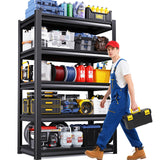 PKDYEZ Garage Shelving 5-Tier Adjustable Metal Garage Shelves Heavy Duty Unit,3000 LBS Steel Shelf Storage Rack Suitable for Industries,Warehouses,Basement,Black (72''H x 36''W x 16''D) PKDYEZ