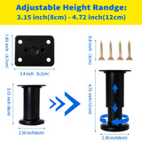Olldag 4 Pcs Adjustable Height Furniture Support Legs [with Screws] 3.15-4.72 inch, Metal Heavy Duty Furniture Replacement Legs for Chair/Bed/Sofa/Cabinet/Couch/Dresser/Bed/Table (Black) Olldag