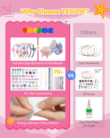 TECJOE DIY Headband Making Kit, Including Headbands & Slap Bracelets, DIY Hair Accessories Set, Arts and Crafts Gifts for Girls, Girl Toys for Age 3–10 TECJOE