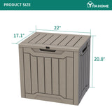 YITAHOME 30 Gallon Deck Box Outdoor Storage Box, Waterproof Resin Package Delivery and Storage Box with Lockable Lid for Patio Furniture Cushions, Pool Accessories, Garden Tools, Brown YITAHOME