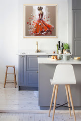 Diymood DIY 5D Diamond Painting Kits for Adults Woman - Diamond Art Kits for Adults Red Dress Dancer | Full Drill Round | Crystal Mosaic Picture | Beginner | Home Wall Decor | 16x16 Inch Diymood