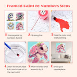 MISCER 4 Pack Animals Paint by Numbers for Kids Adults, Cartoon Paint by Number Kits for Kids, DIY Animals Oil Painting Suitable for Home Decoration (8x8inch) MISCER